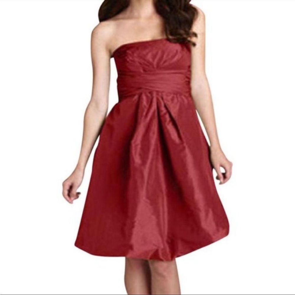 Donna Ricco strapless bubble dress in merlot, Size 18W